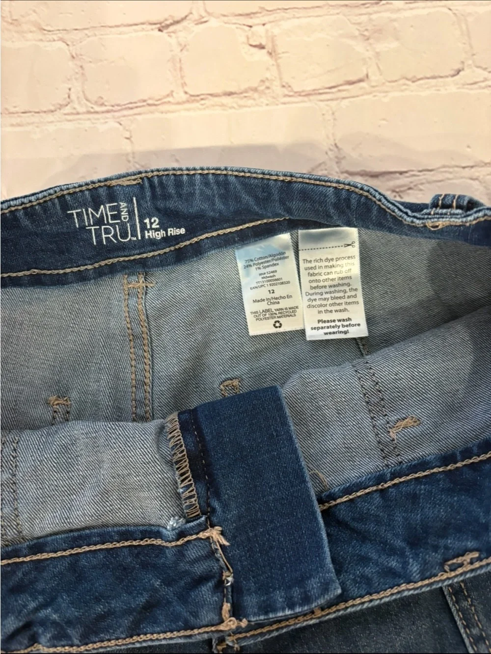 Time and Tru Dark Blue Denim Utility Shorts - Picture 3 of 5